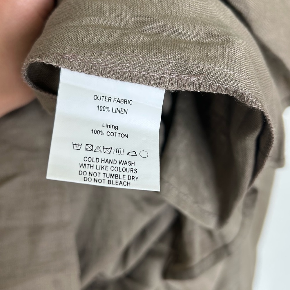 We Are Kindred Madeline Linen Wrap Dress in Olive - Picture 5 of 6